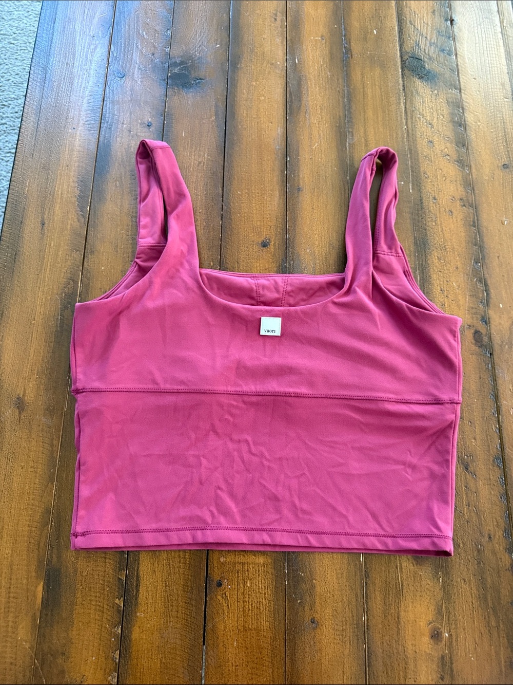 Vuori Pink Crop Tank Top